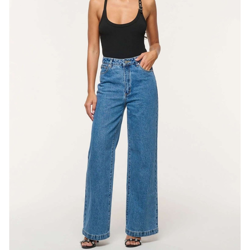 Abrand Women's Jeans A '94 High & Wide Blue Organic Denim Pants Size 30 Y2K